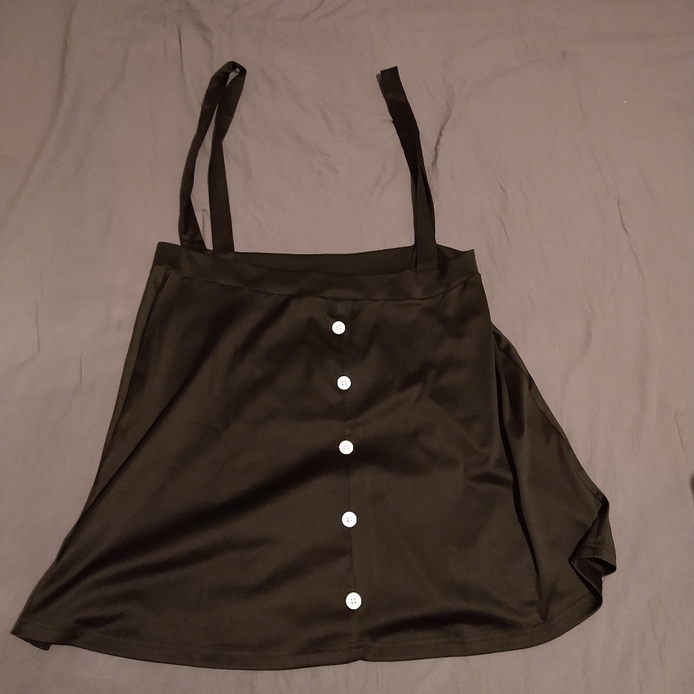 Shein Plus Button Front Suspender Skirt